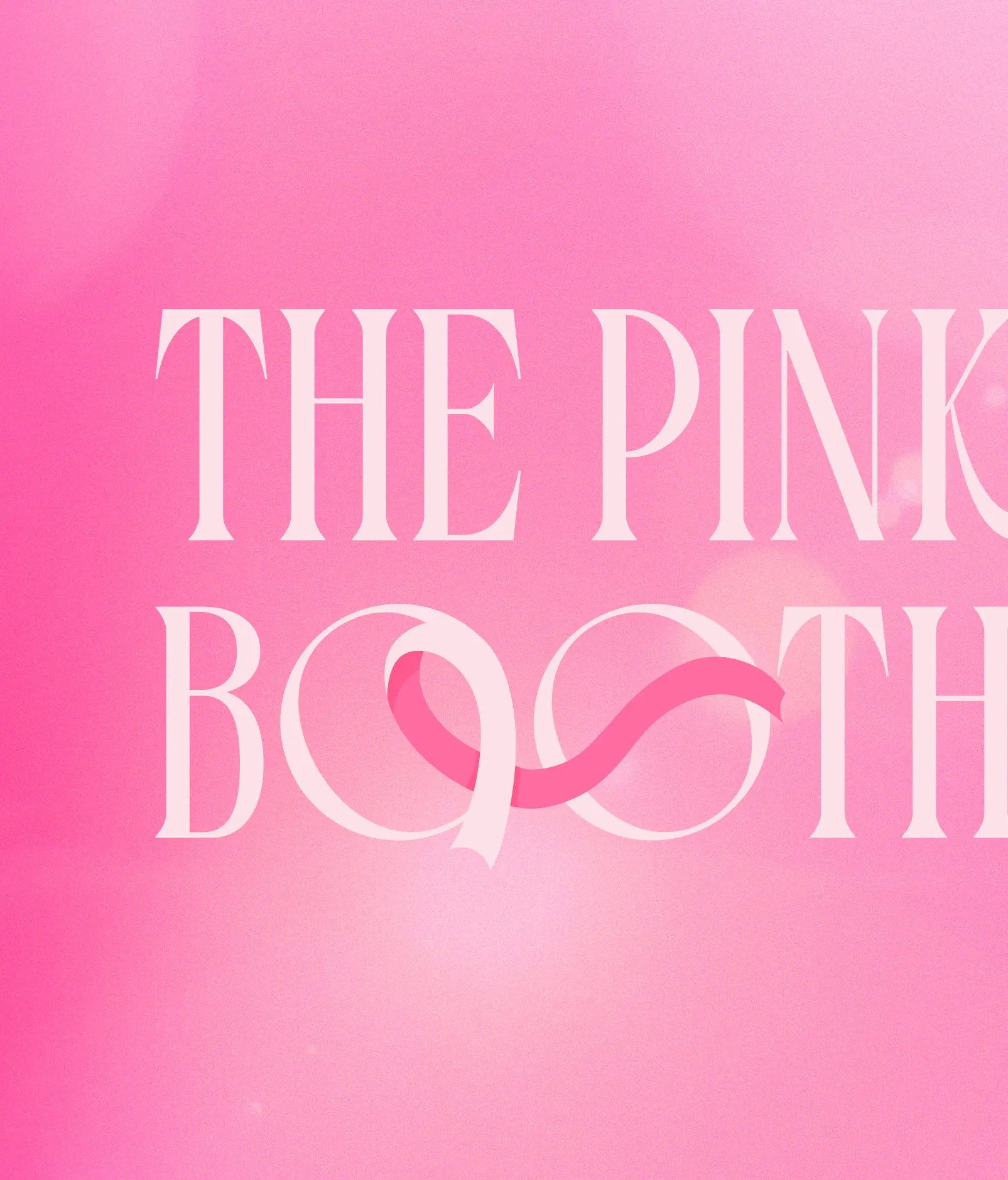 The Pink Booth logo with a ribbon forming the double O