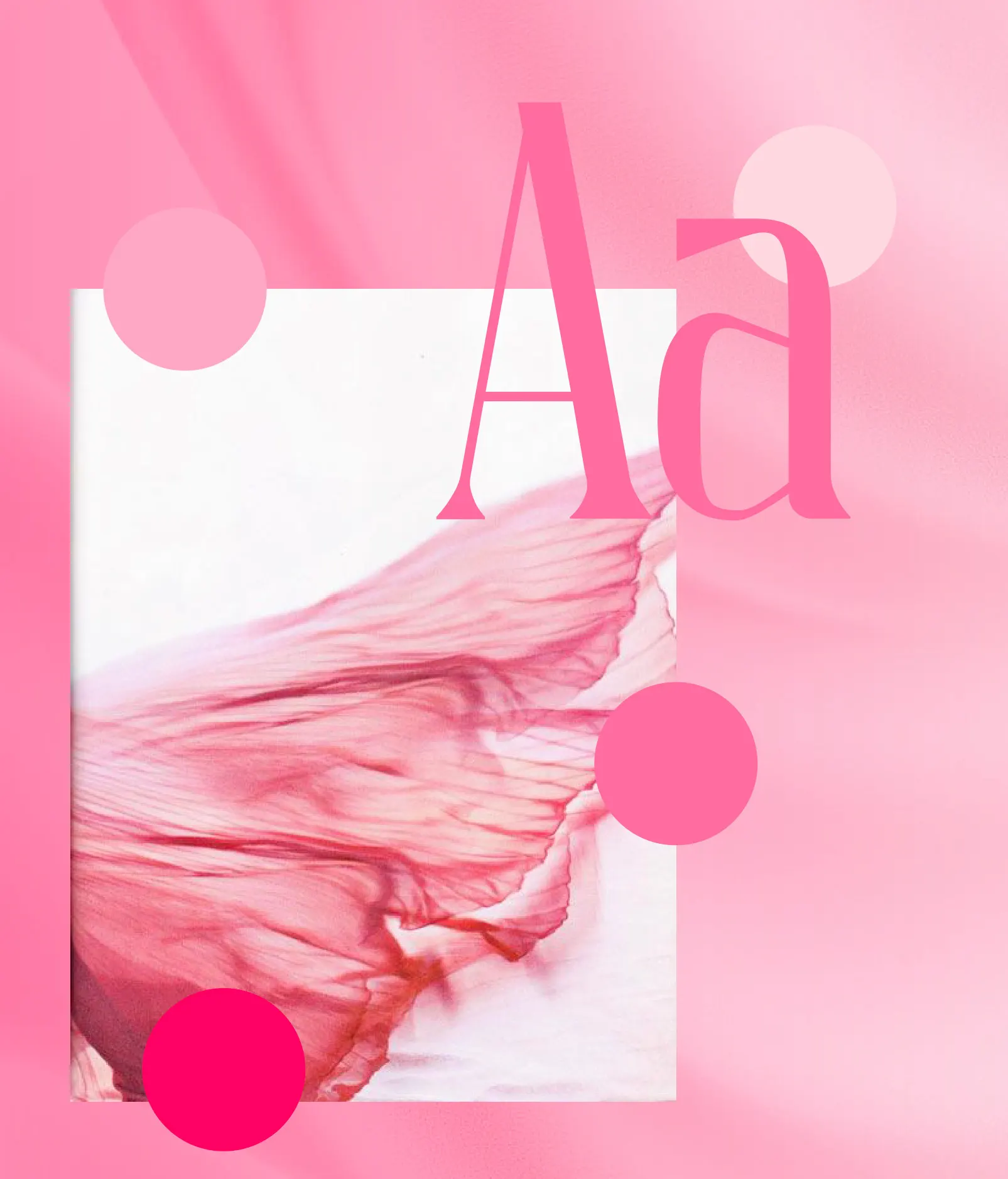 The Pink Booth type specimen with pink dots and fabric