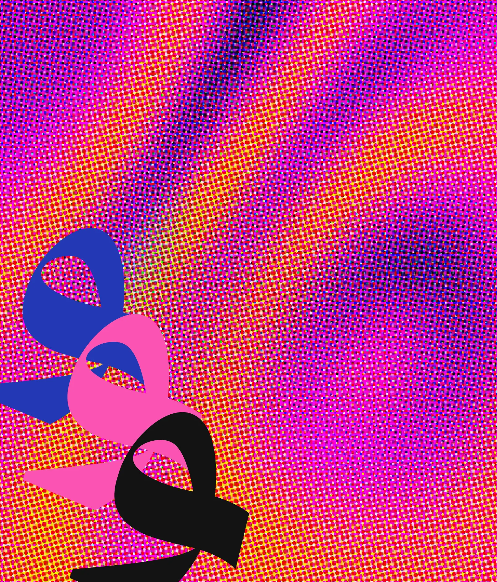 Arabic letterforms on a halftone gradient