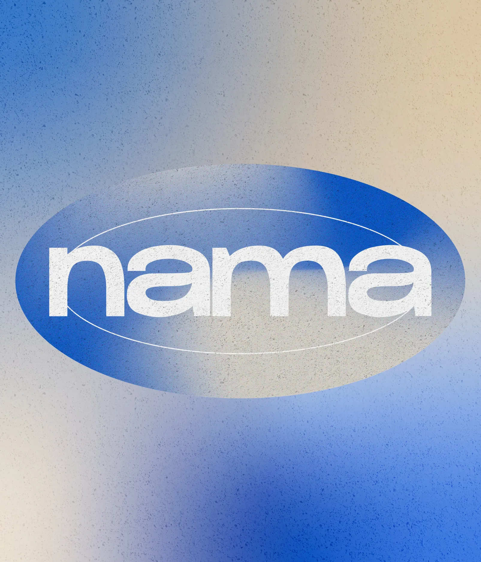 Nama logo on a blue grain gradient